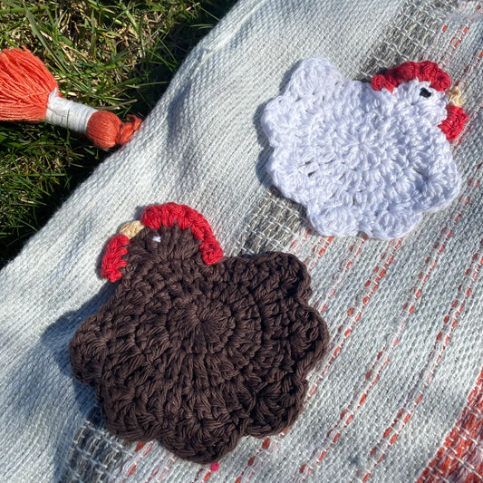 Crochet Chicken Coaster