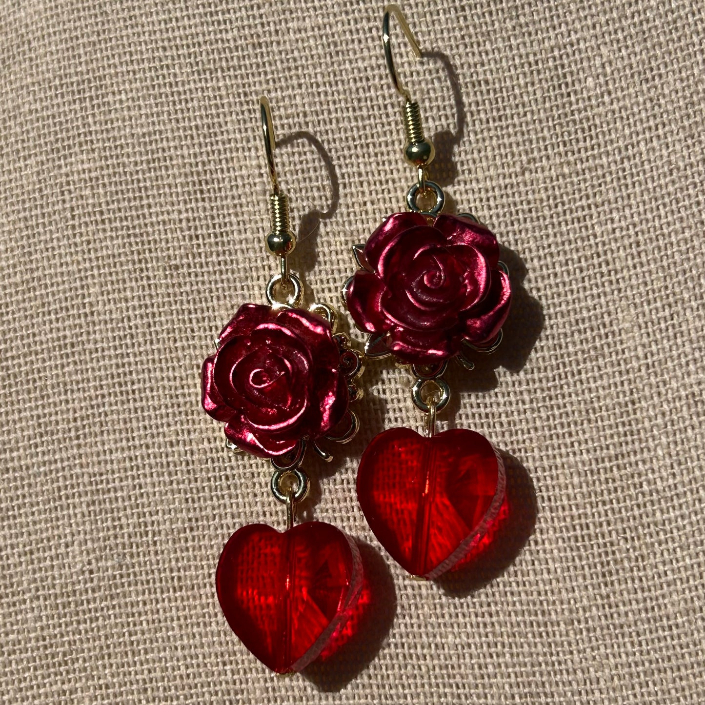 Gold Rose Earrings