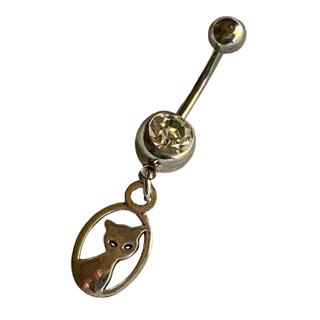 Cat Belly Button Dangle Ring