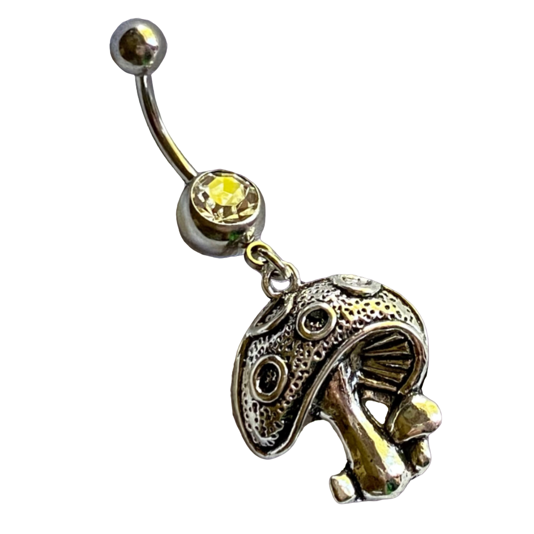 Mushroom Belly Button Dangle Ring