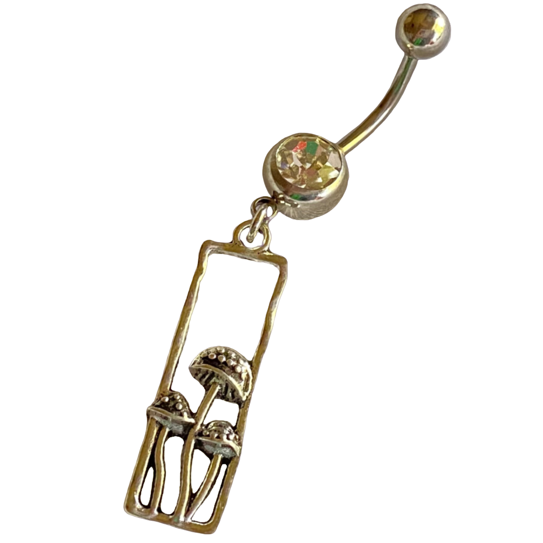 Mini Mushroom Belly Button Dangle Ring