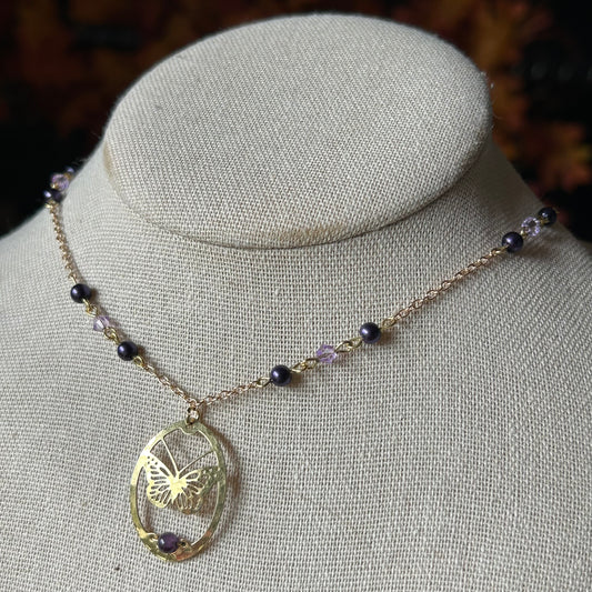 Violet Butterfly Necklace