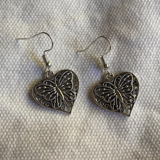 Butterfly Heart Earrings