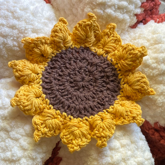 Crochet Sunflower Coaster