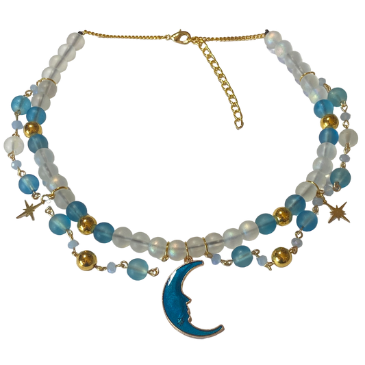 Tiered Gold Moon Necklace