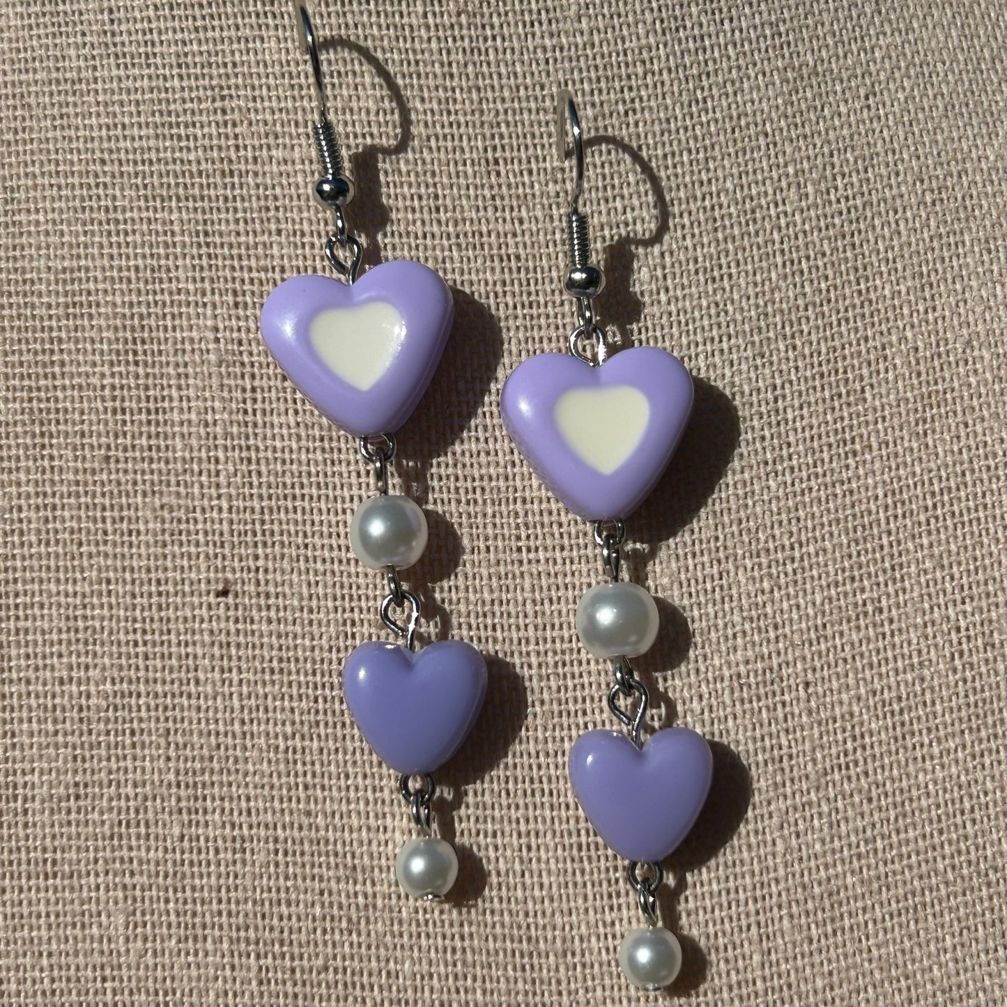 Purple Heart Earrings