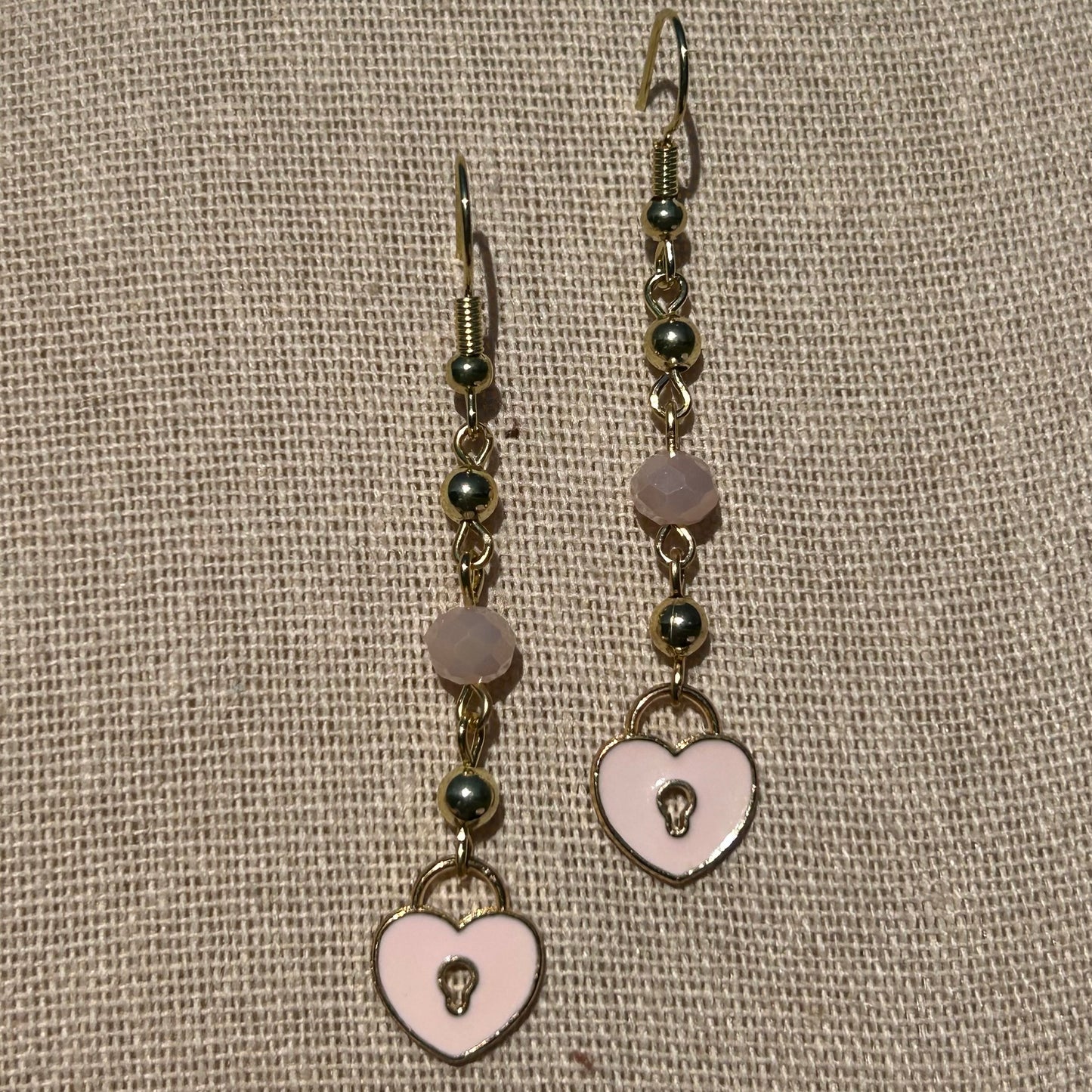 Pink Lock Earrings