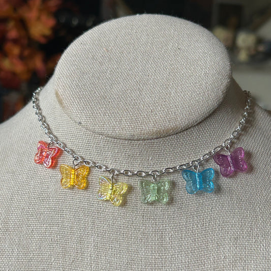 Rainbow Butterfly Choker