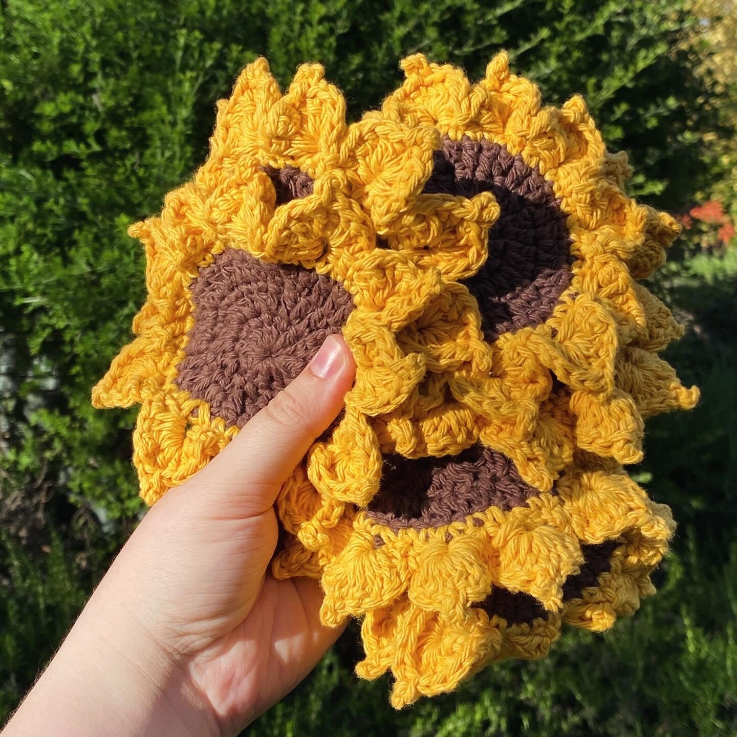 Crochet Sunflower Coaster